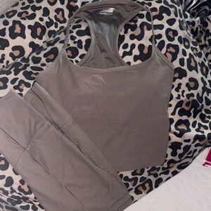 Avia super softsculpt Taupe Ribbed Activewear Set